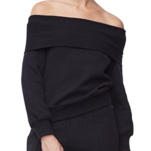 Good American Off the Shoulder Sweatshirt